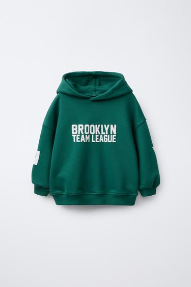 Zara PRINTED HOODIE - Mid-green