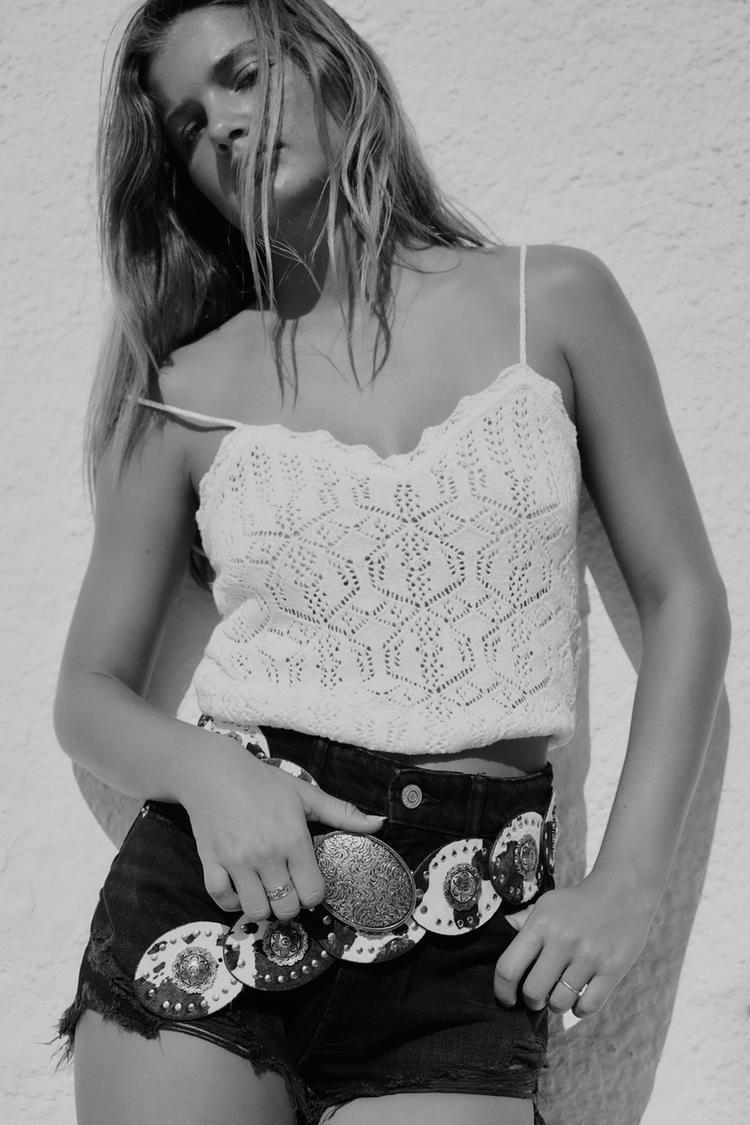 CUTWORK STRAPPY TOP Ecru ZARA India