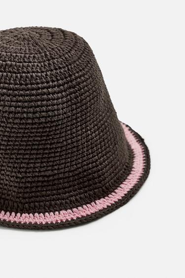 CROCHET BAND BUCKET HAT - Brown by Zara - Image 1