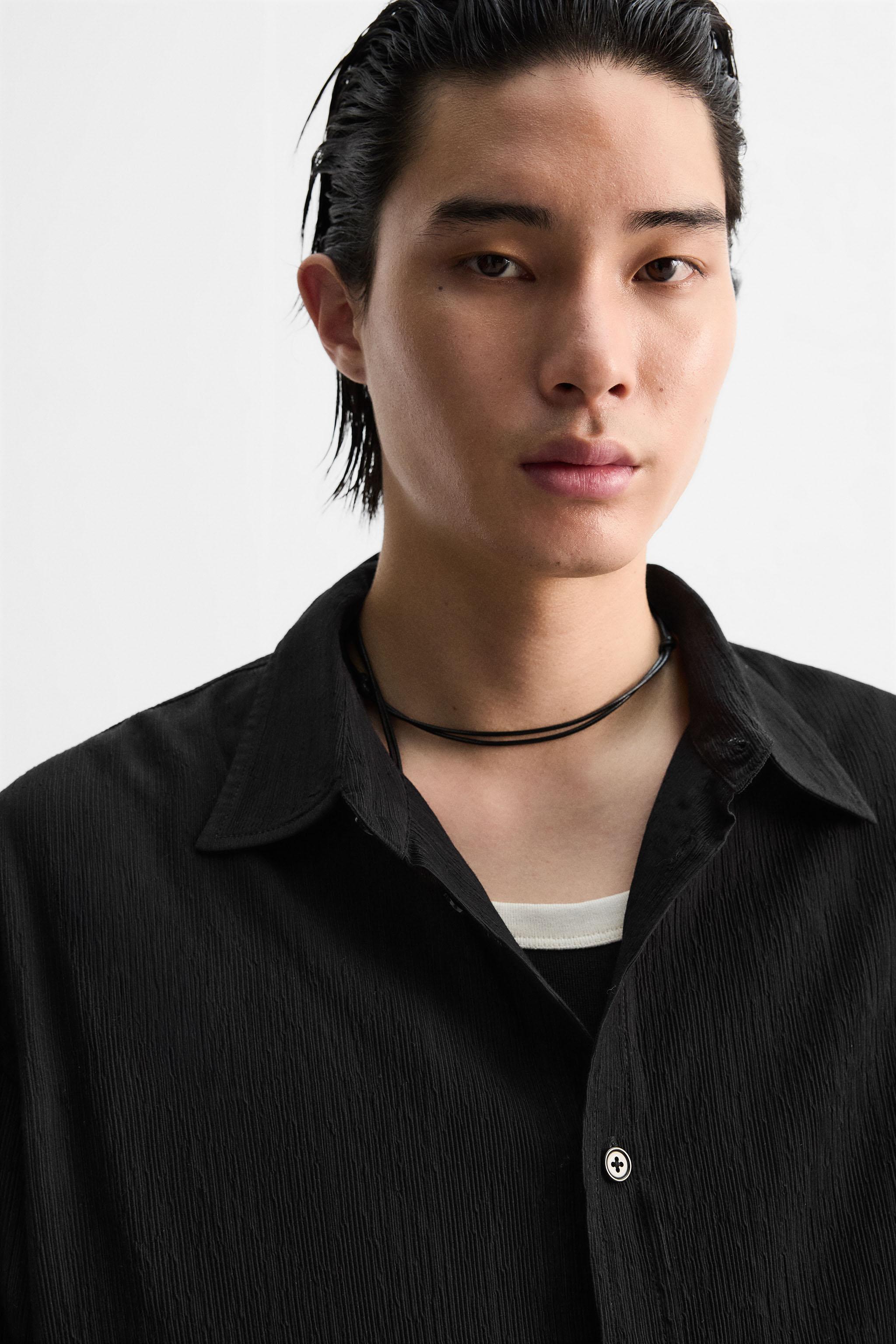 【ZARA】シワ加工ジャケット シワ加工風フルイドシャツジャケット - ブラック | ZARA Japan
