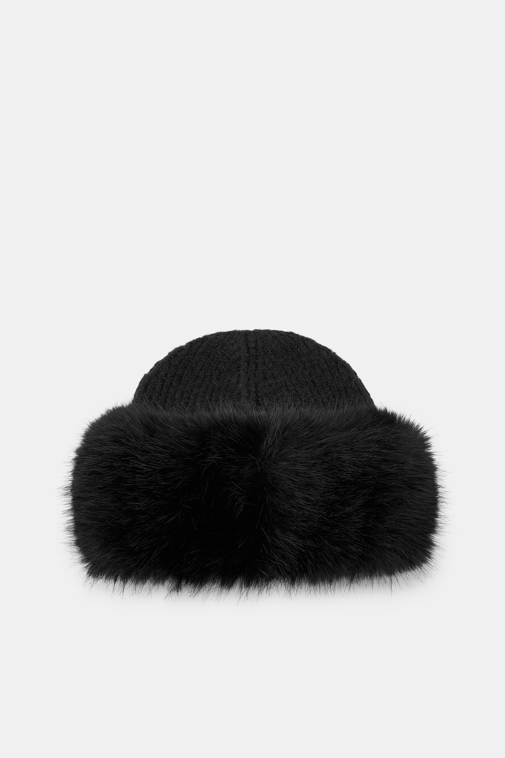 FAUX FUR KNIT BEANIE