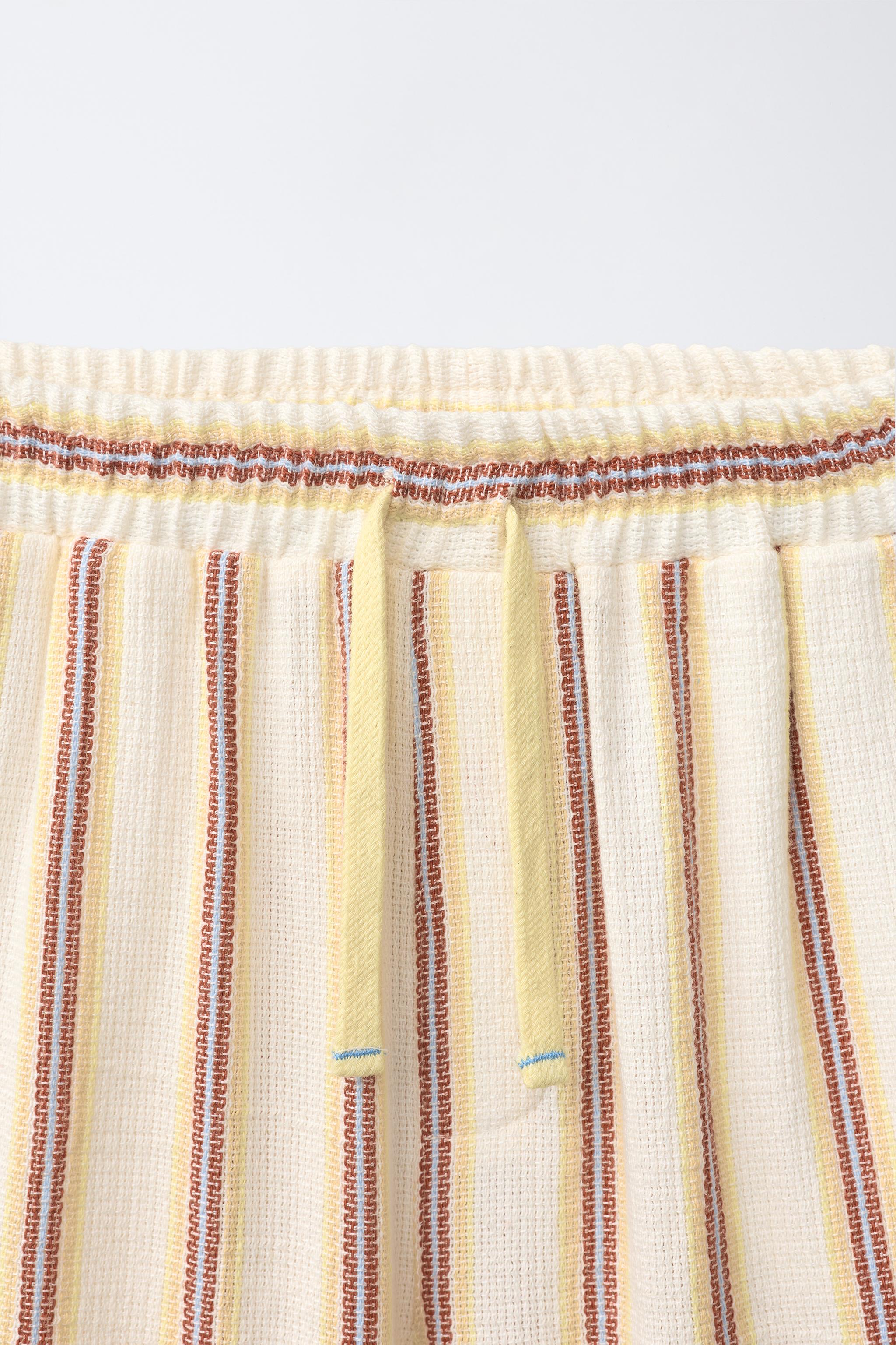 Детские шорты Zara RUSTIC STRIPED SHORTS — фото 4