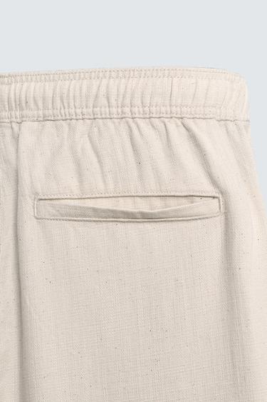 TEXTURED RELAXED FIT TROUSERS - Light beige by Zara - Image 8