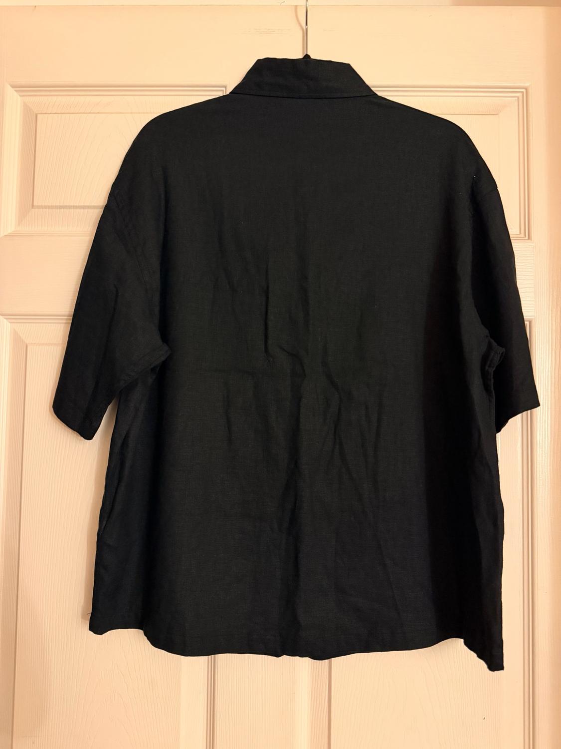 REGULAR FIT LINEN - VISCOSE POLO SHIRT - Image 5