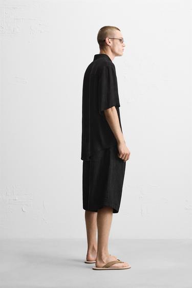 CHEMISE JACQUARD À CARREAUX - Noir de Zara - Image 3