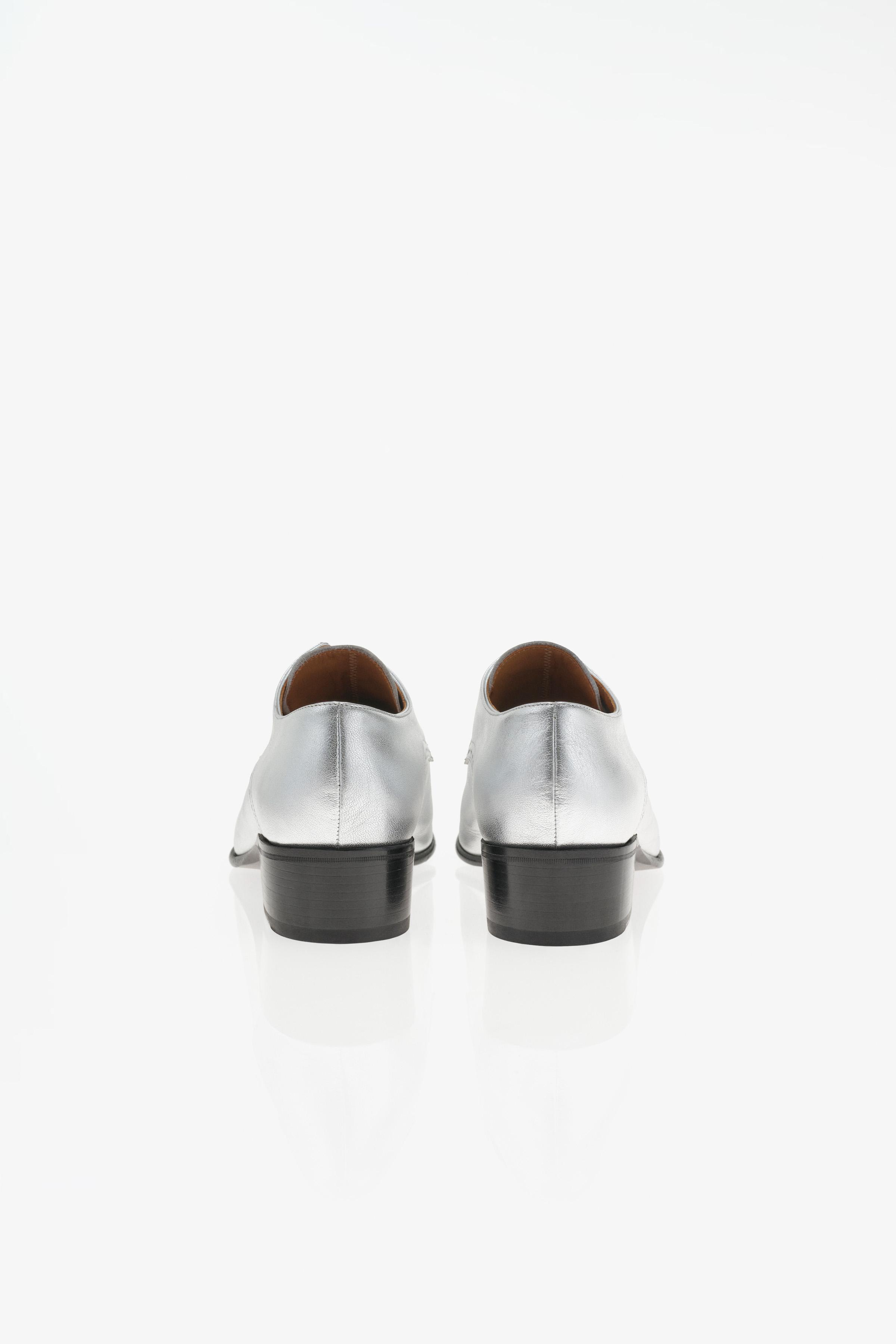 LIMITED EDITION LEATHER DERBY SHOES - Silver | ZARA United States