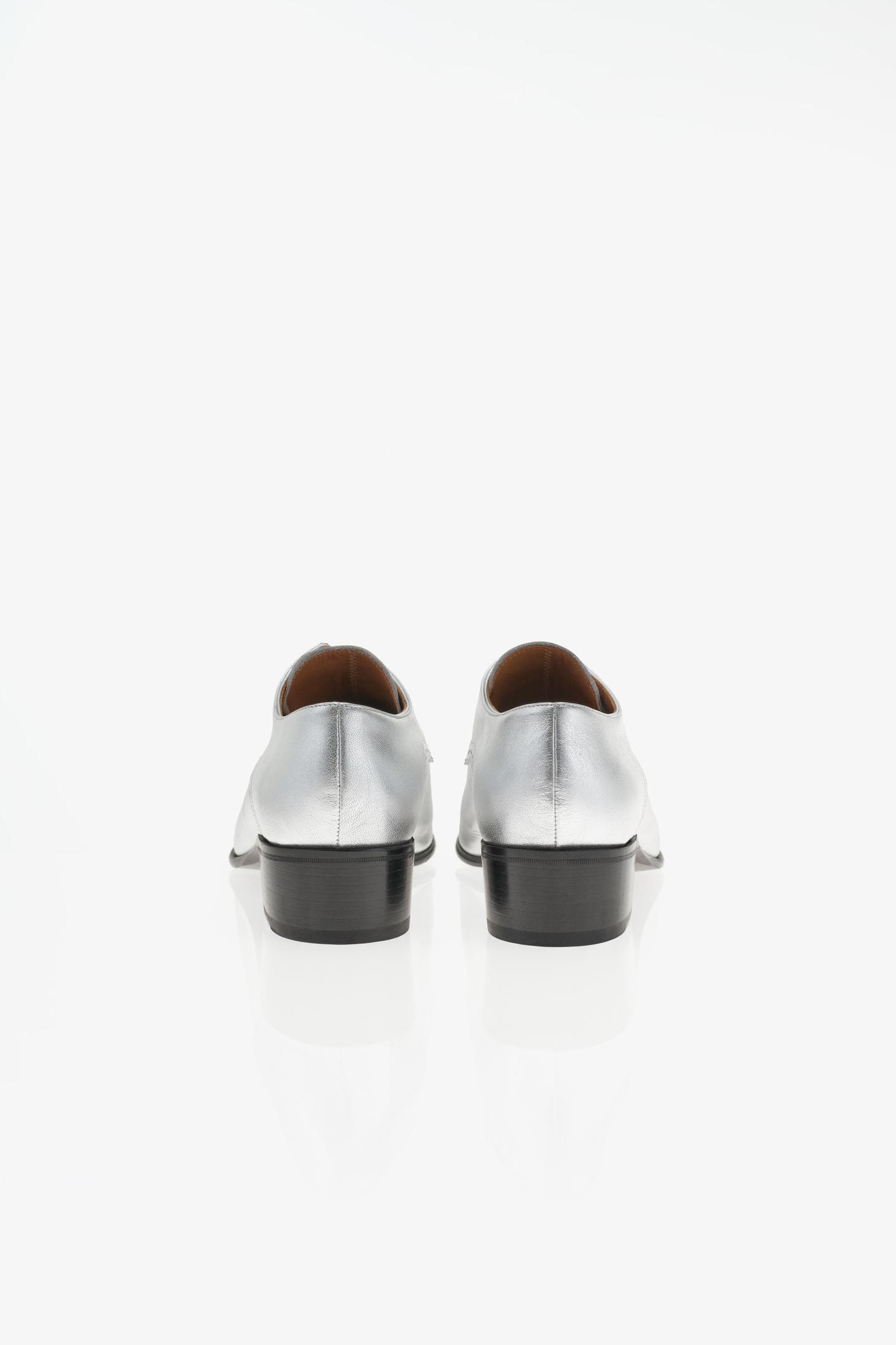 Мужские туфли Zara Limited Edition Leather Derby, цвет: Серебряный — фото 6