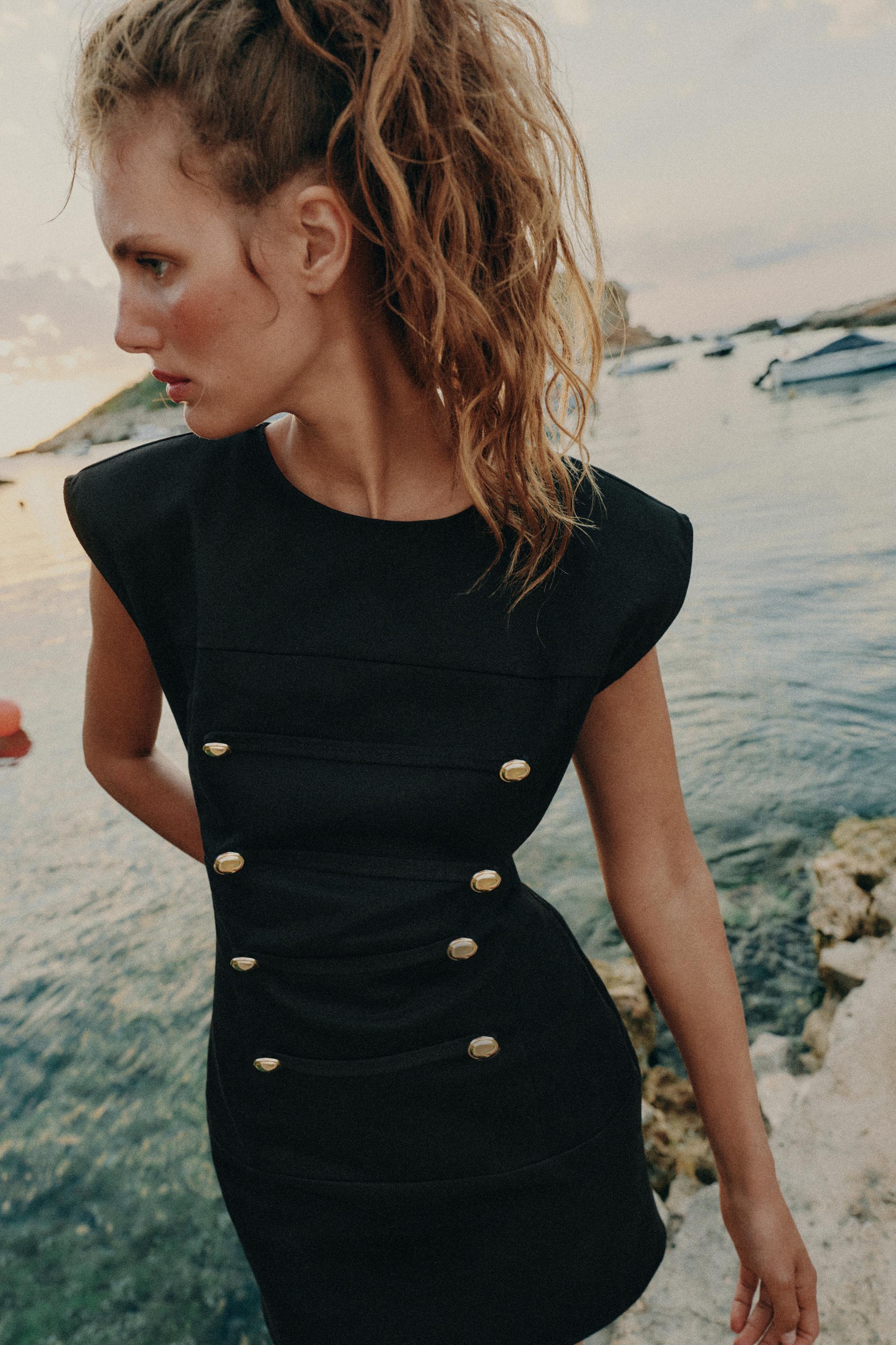 Женские платья Zara SHORT FROG FASTENING DRESS — фото 4