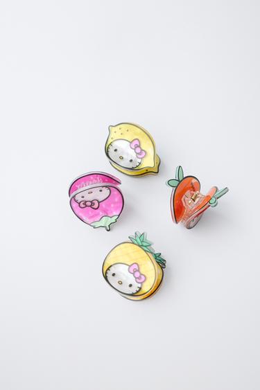 LOT DE QUATRE PINCES FRUITS HELLO KITTY © SANRIO - Rose de Zara - Image 1