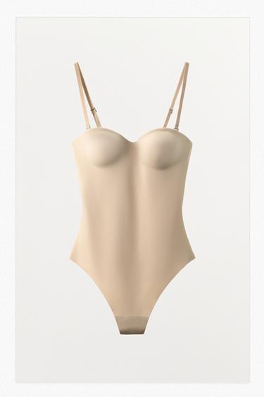 BODY AROS CON POLIAMIDA - rosa claro de Zara