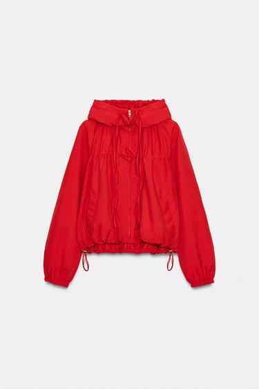 NYLON JACKET WITH TIES - Red by Zara - Image 6