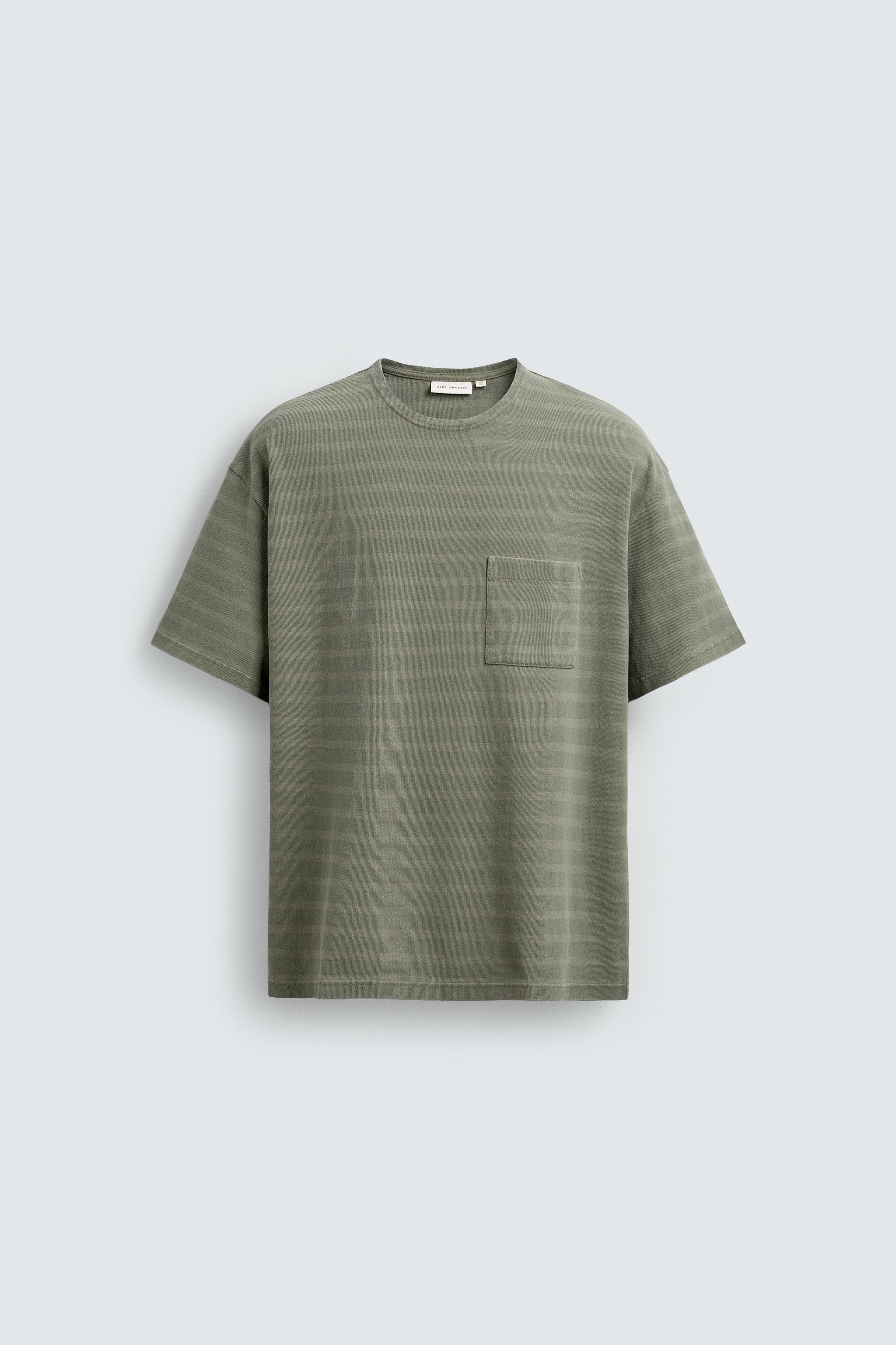 STRIPED JACQUARD POCKET T-SHIRT