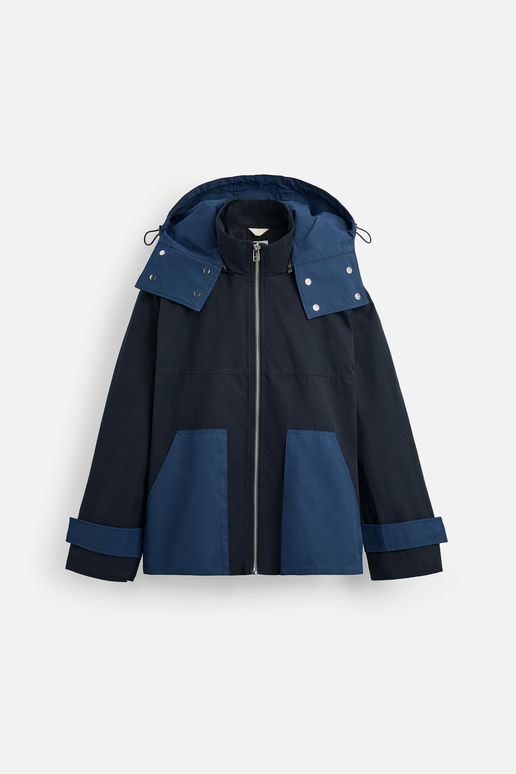 人気スポー新作 カラーブロック フード付きパーカ - ネイビーブルー | ZARA ジャケット・アウター