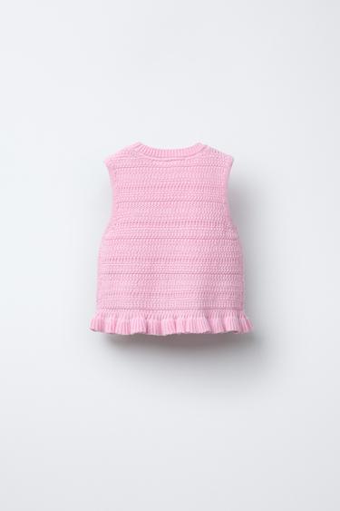 TOP EN MAILLE À FLEURS - Rose de Zara - Image 1