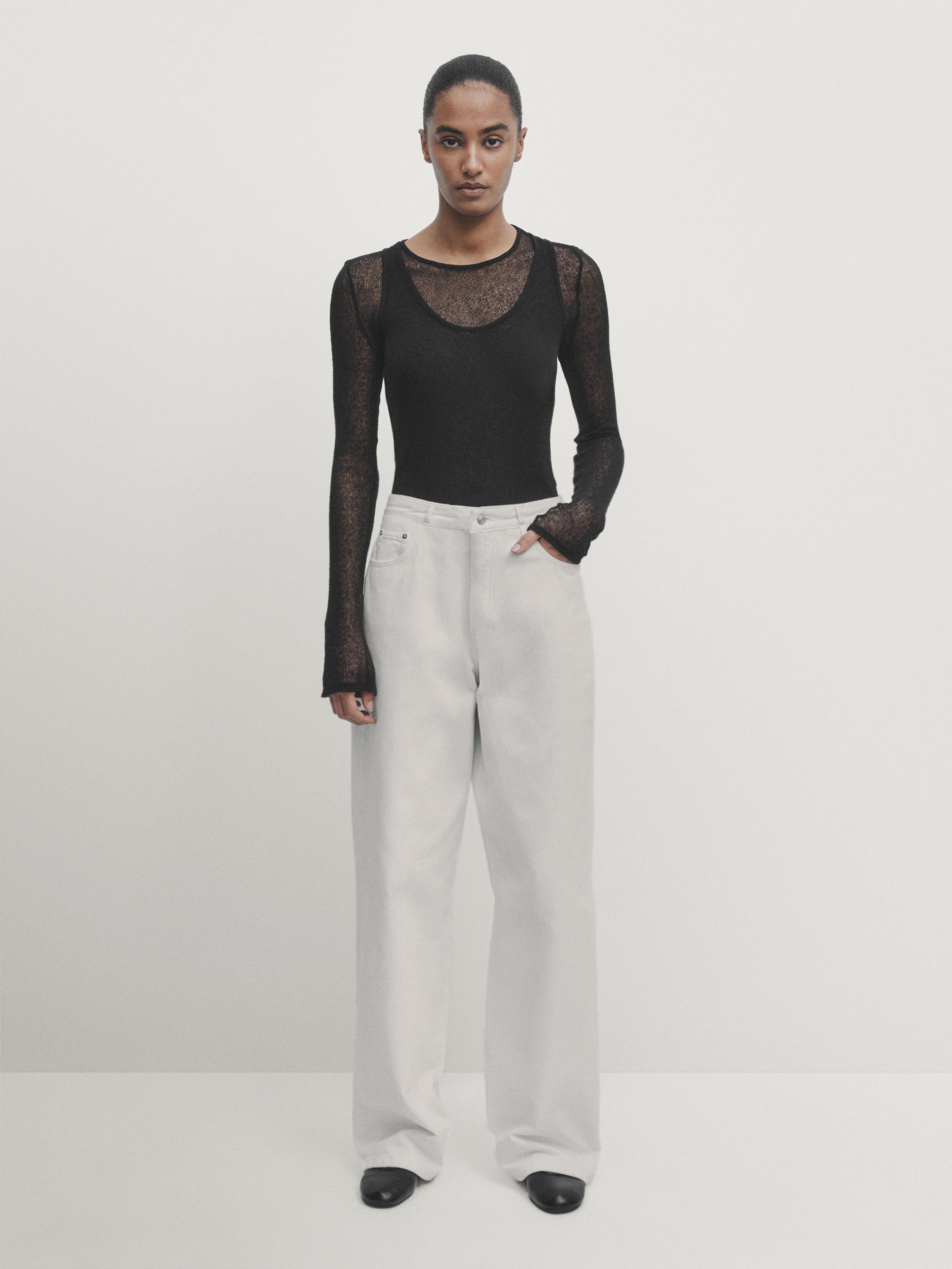 ZARA WOMAN NWT SS23 OYSTER WHITE HIGH-WAISTED PANTS ALL SIZES 7901/532