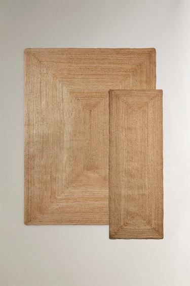 RECTANGULAR JUTE AREA RUG — Light beige 2