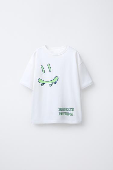 PRINTED T-SHIRT - Oyster-white by Zara - Image 0