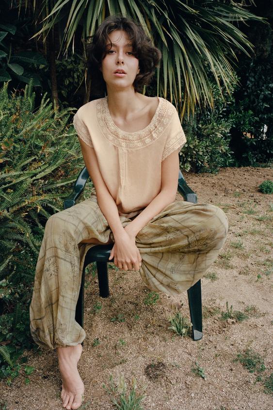 PLEATED LACE TOP from Zara - $79.90