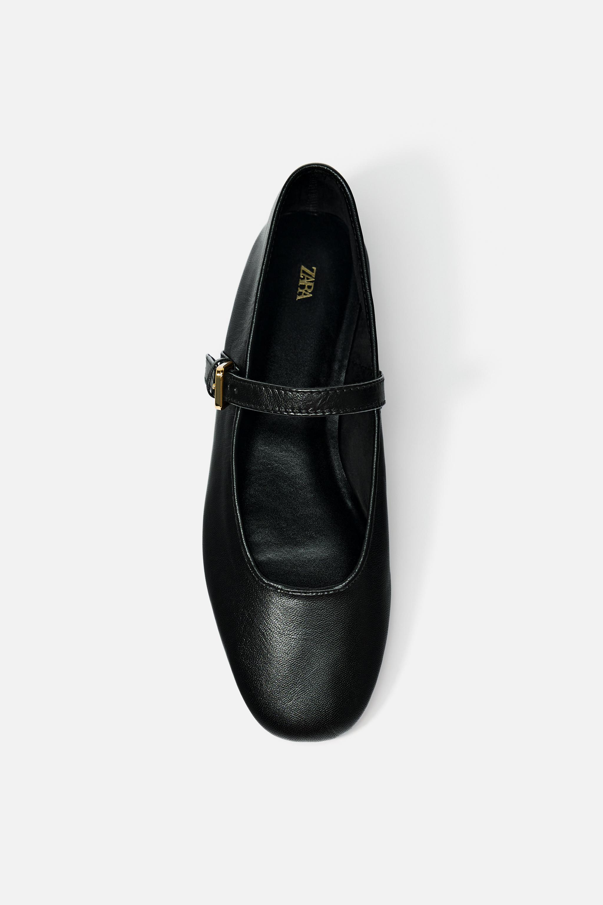 레더 발레리나 플랫슈즈