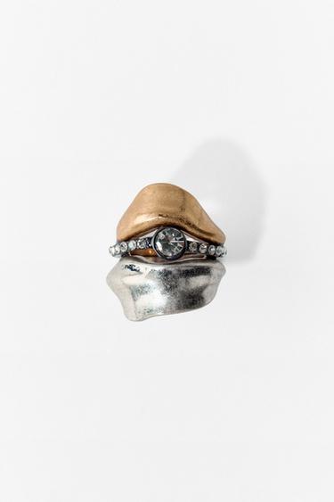 ANILLO COMBINADO JOYA BRILLOS - Oro / Plata de Zara