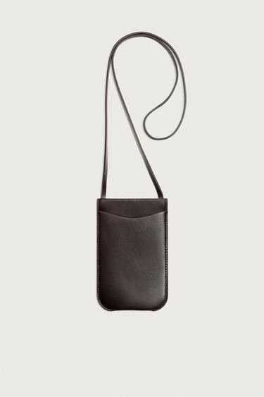 BANDOLERA PIEL - Marrón de Zara - Imagen 0