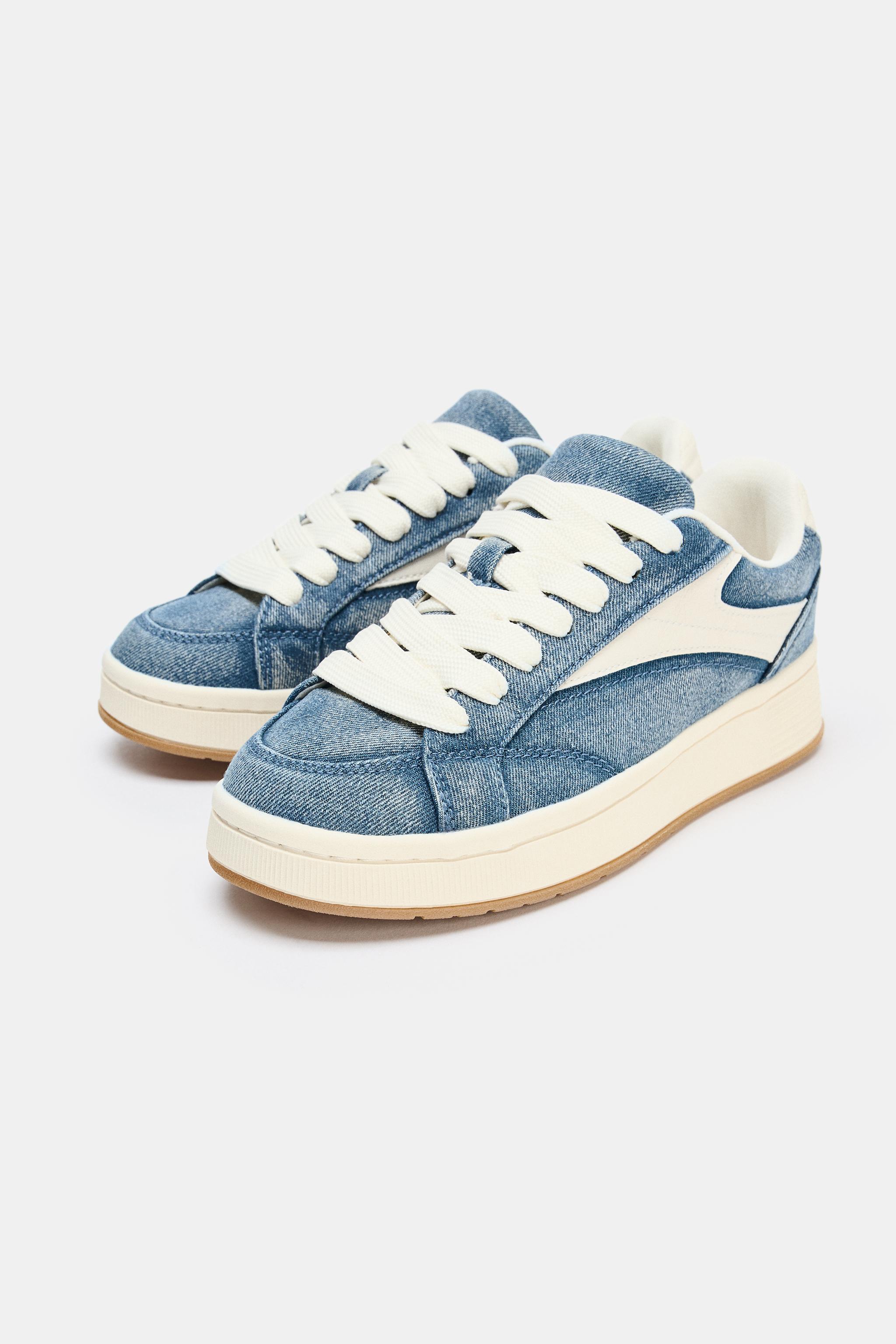 DENIM SNEAKERS - Denim Blue | ZARA United States