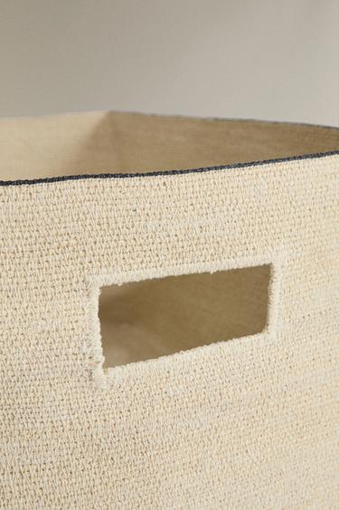 SQUARE BASKET WITH LINE - Light beige by Zara - Image 3