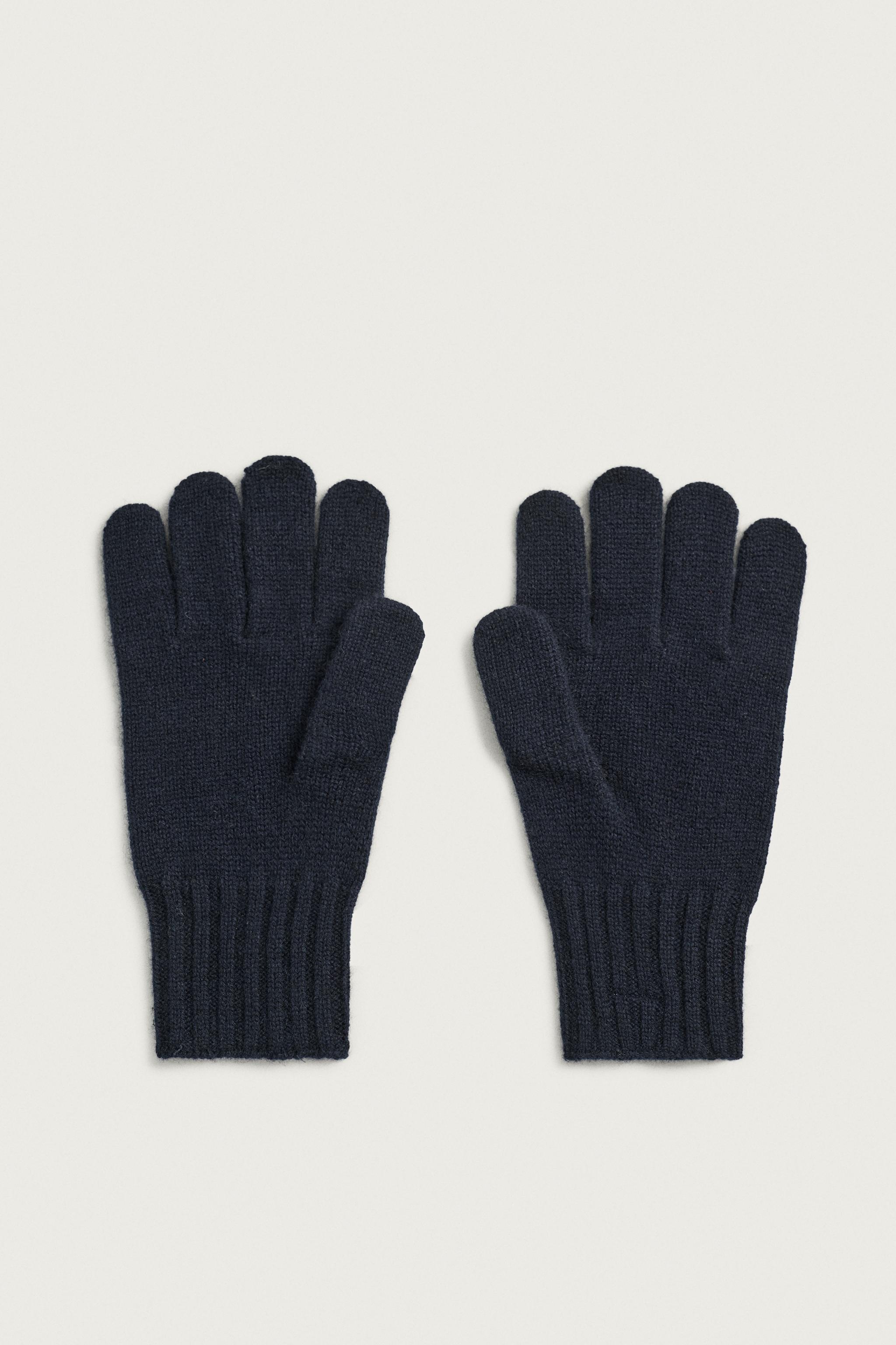 WOOL BLEND KNIT GLOVES