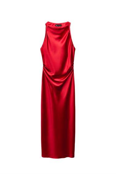 SATIN MIDI DRESS