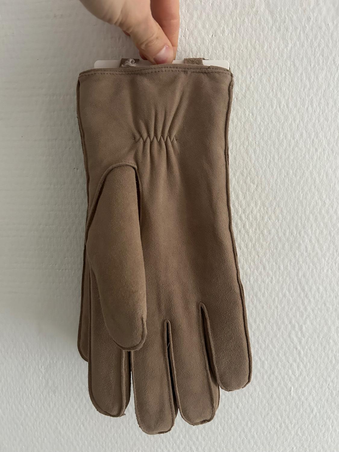 CONTRAST LEATHER GLOVES - Image 4