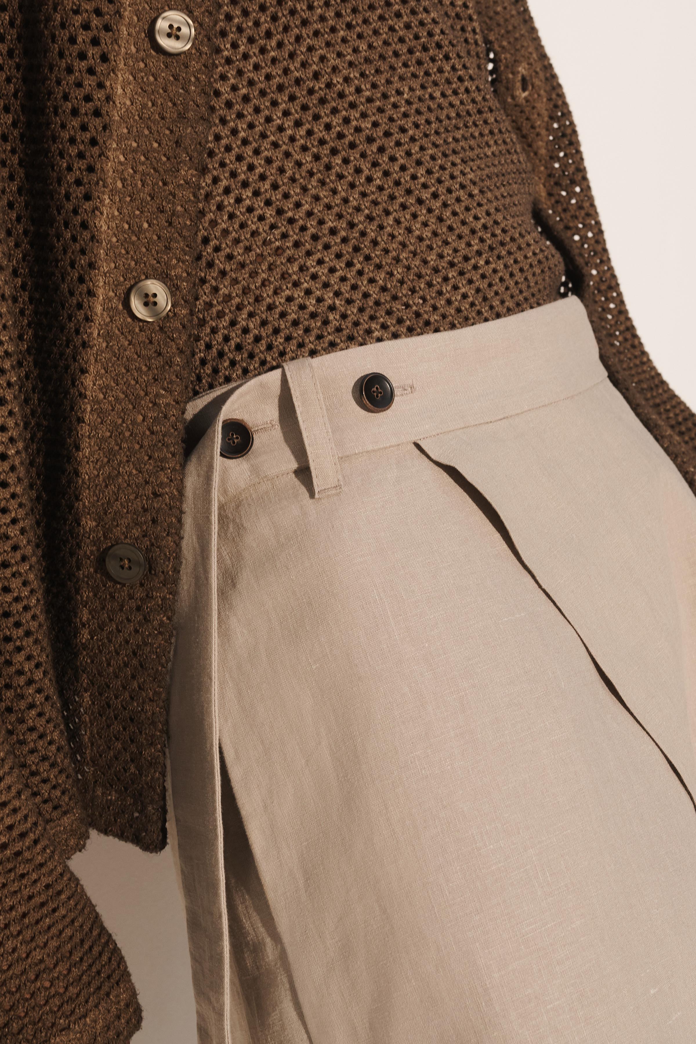 100% LINEN WIDE FIT WRAP SHORTS