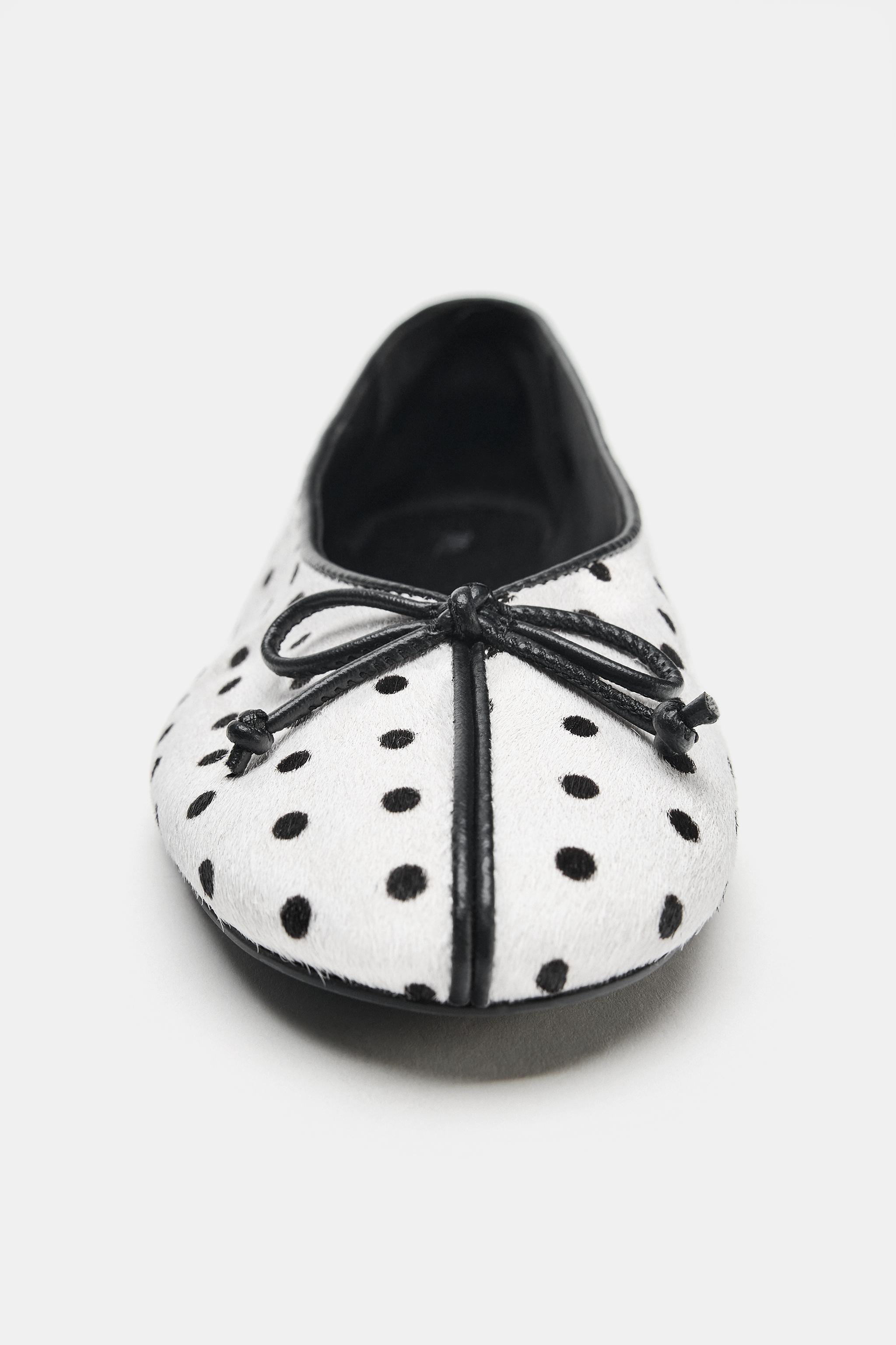 PRINTED LEATHER BALLET FLATS