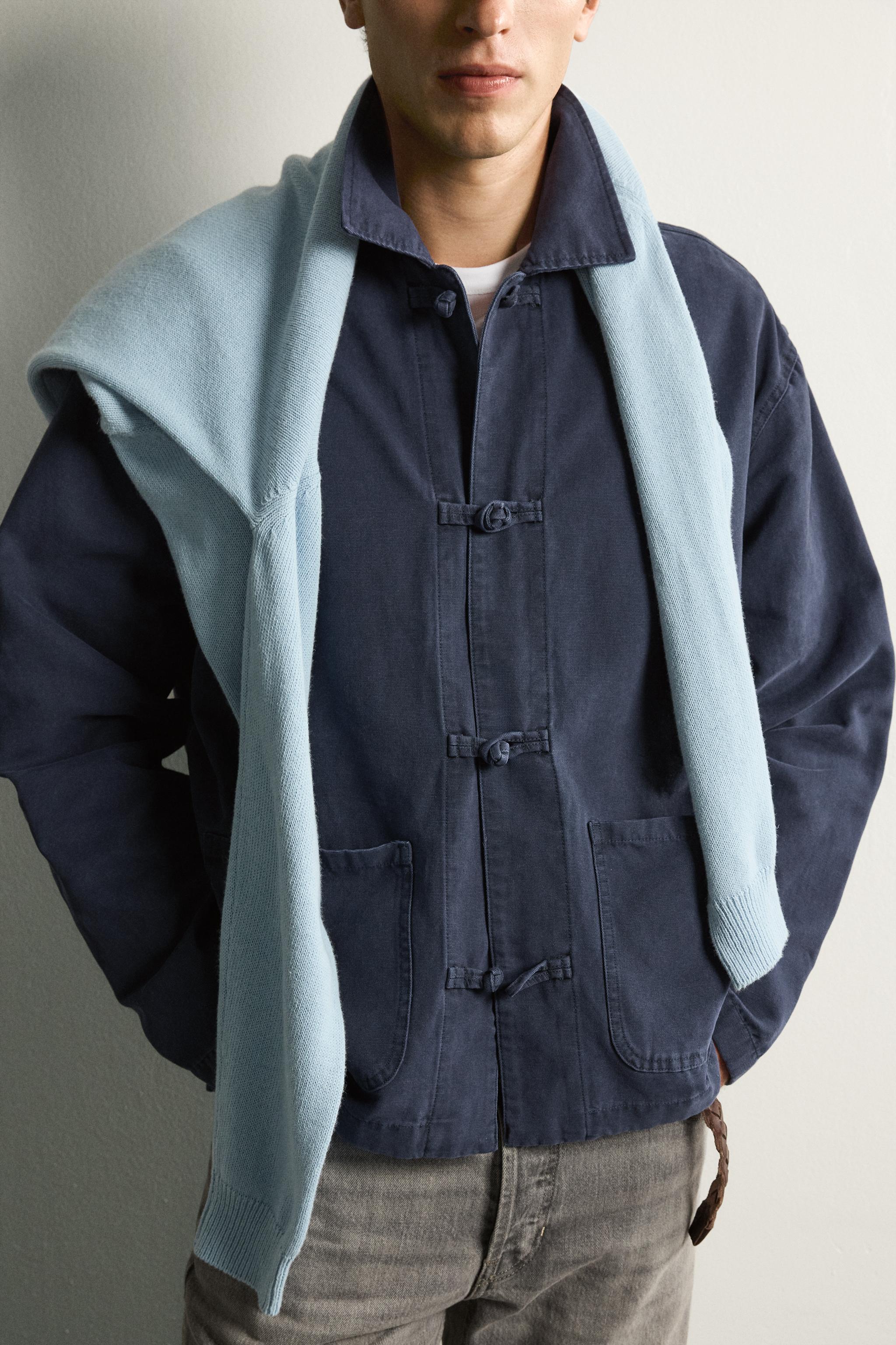 Zara KNOT FROG FASTENING REGULAR FIT OVERSHIRT — фото 6