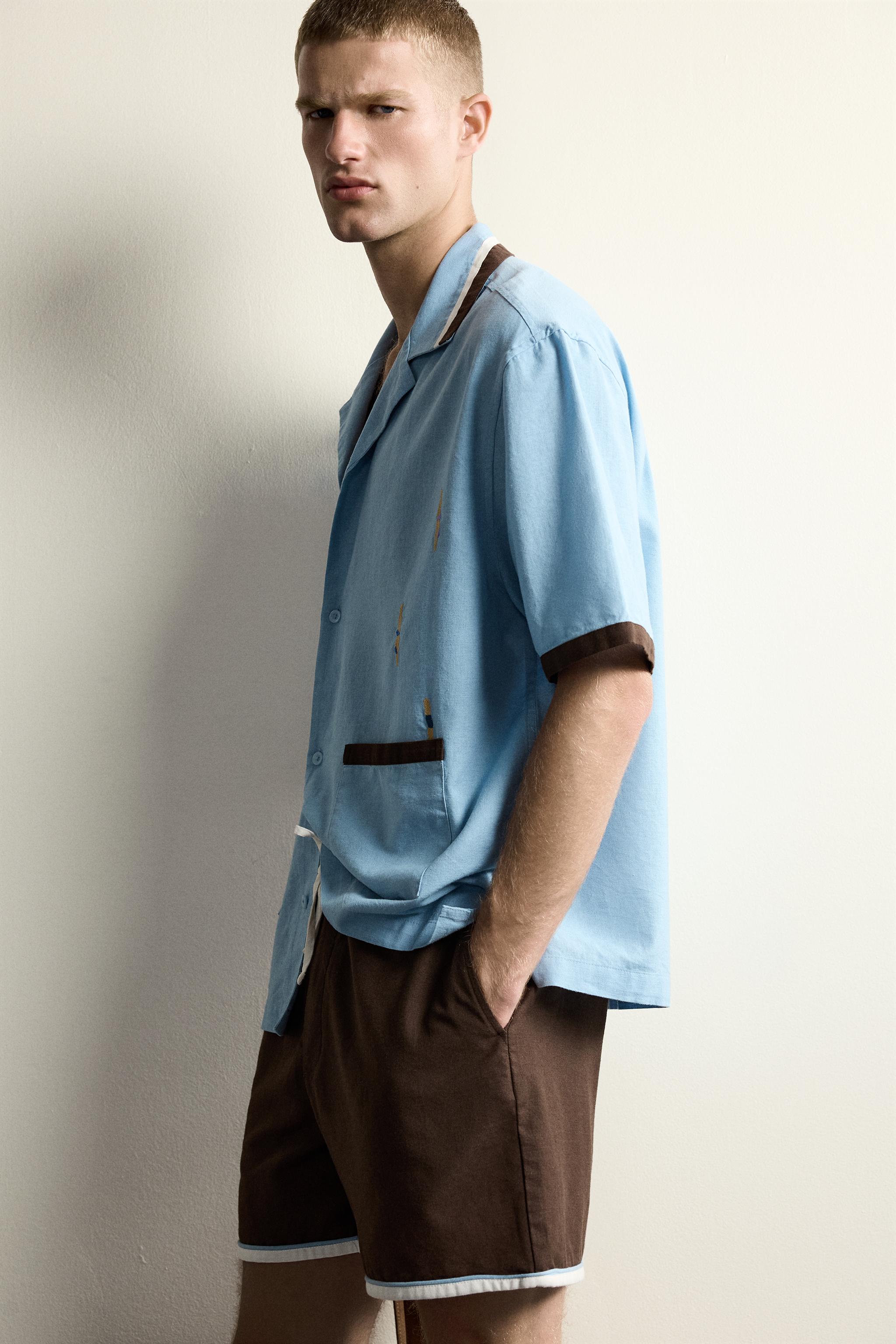 CHEMISE COUPE DÉCONTRACTÉE BRODERIE NAGEURS