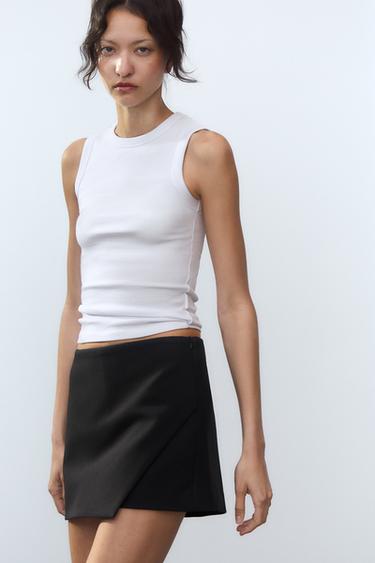 Zara ASIMETRIČNA SUKNJA-HLAČE – Crna