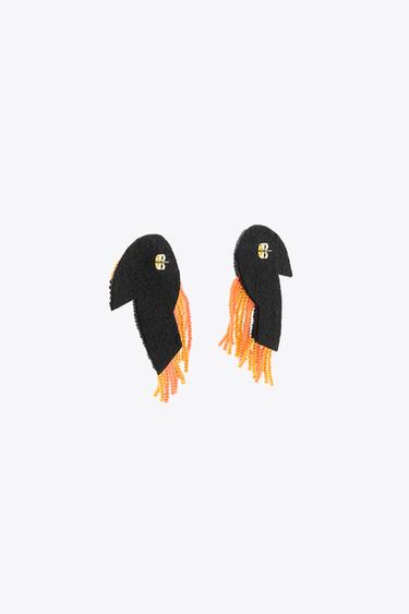 BEADED TOUCAN EARRINGS - Multicoloured by Zara - Image 3