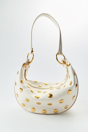 STUDDED SHOULDER BAG - white by Zara