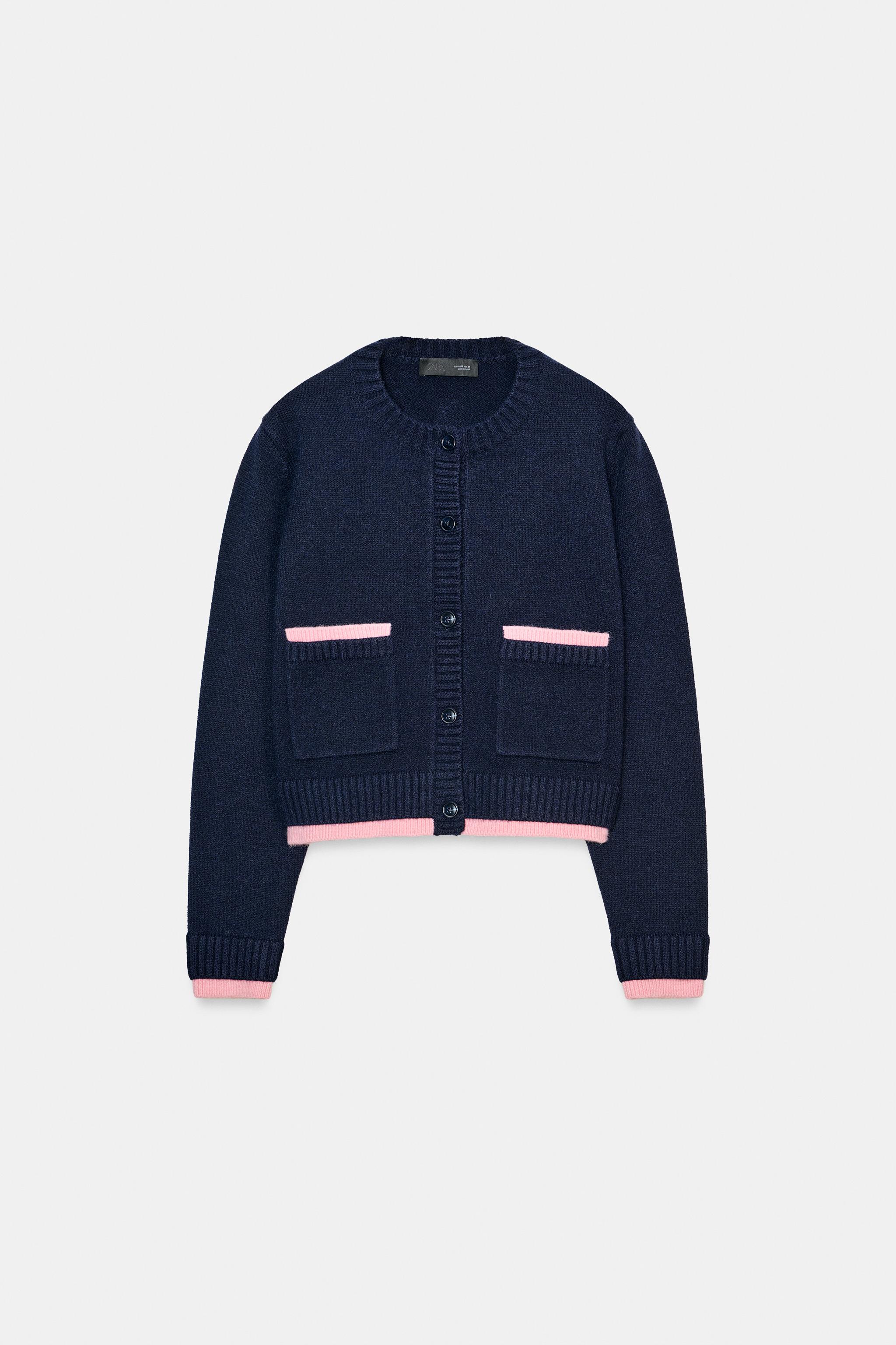 COMBINED KNIT CARDIGAN - Navy blue | ZARA United States