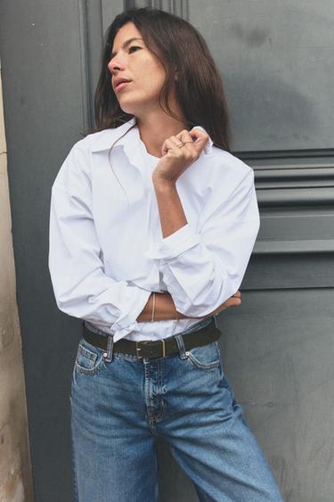 CAMISA BÁSICA POPELÍN - Blanco de Zara