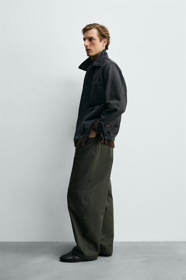 RELAXED FIT OVERSHIRT WITH POCKETS - Taupe grey by Zara - Image 3