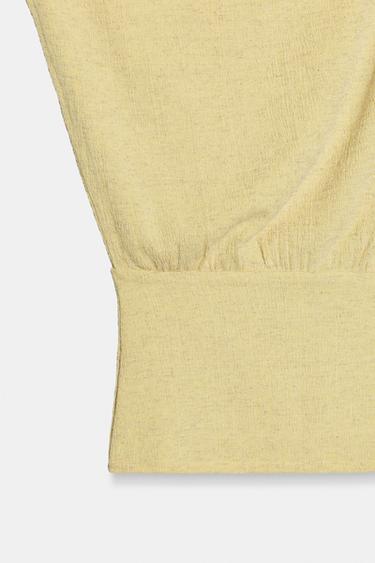 ASYMMETRIC TEXTURED TOP - Light yellow by Zara - Image 6