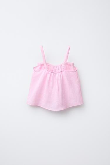 TOP NŒUD 100 % LIN - Rose de Zara - Image 1