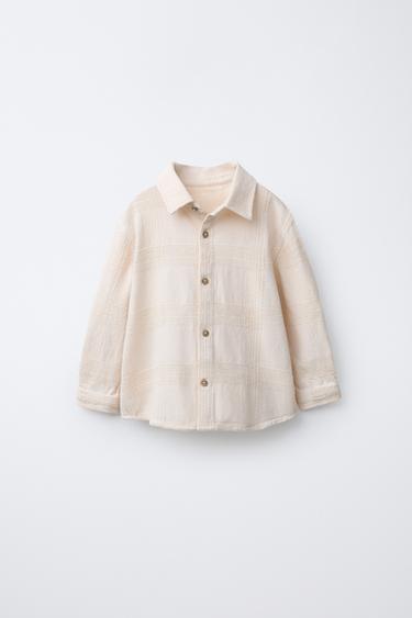 CHEMISE STRUCTURÉE À MANCHES AJUSTABLES - Écru de Zara