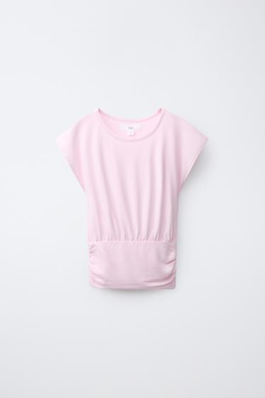 フルイドTシャツパステルピンク0ZaraのフルイドTシャツ - パステルピンク - 画像 0