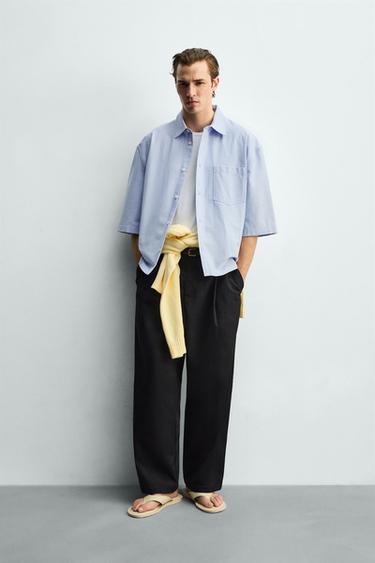 BOXY FIT SHIRT WITH POCKET - Sky blue by Zara - Image 0