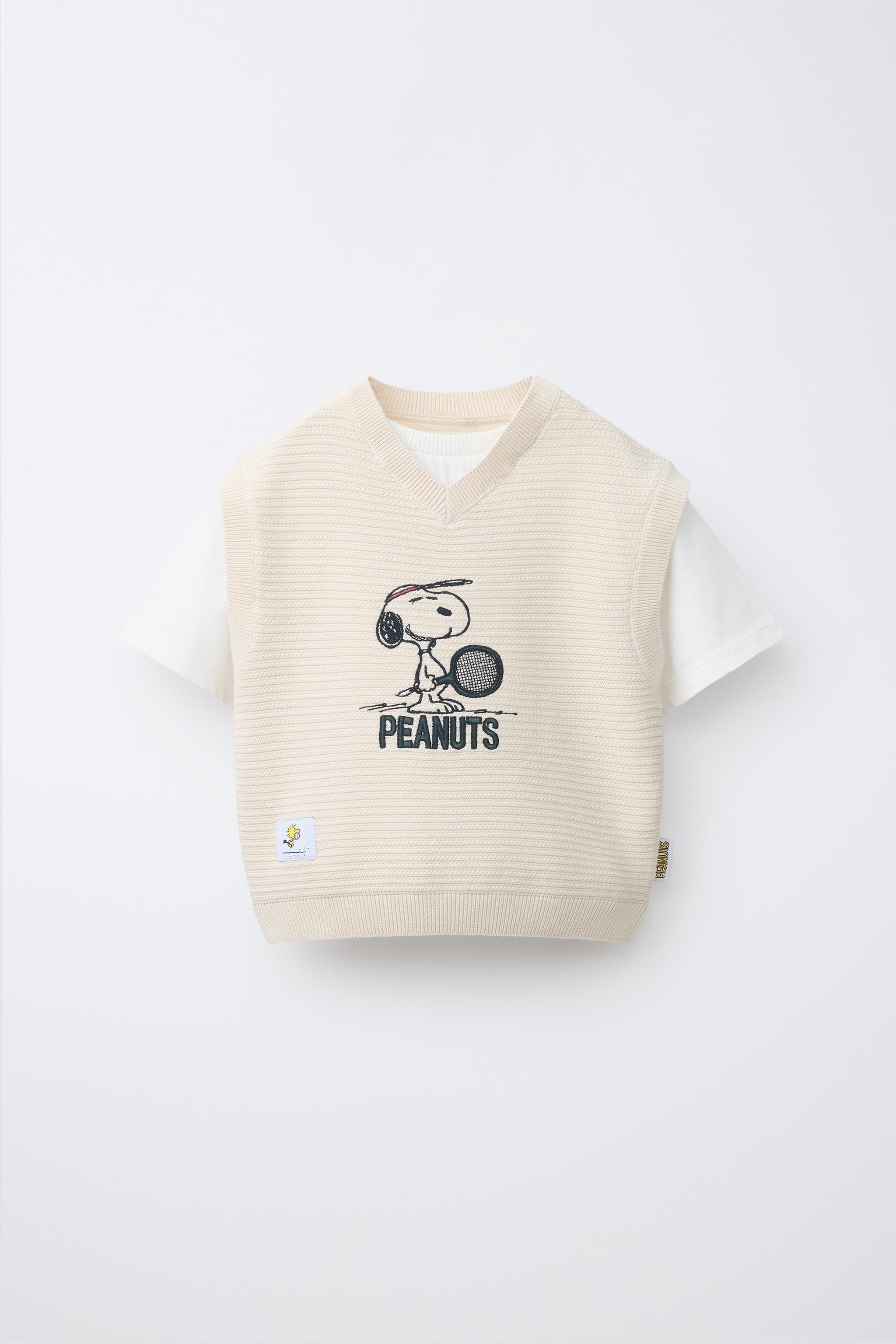 ZARA スヌーピー  ブランケット スヌーピー ピーナッツ™ 刺繍ニットベスト - エクリュ | ZARA Japan / 日本