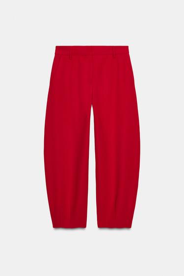 ZW COLLECTION BALLOON TROUSERS - Red by Zara