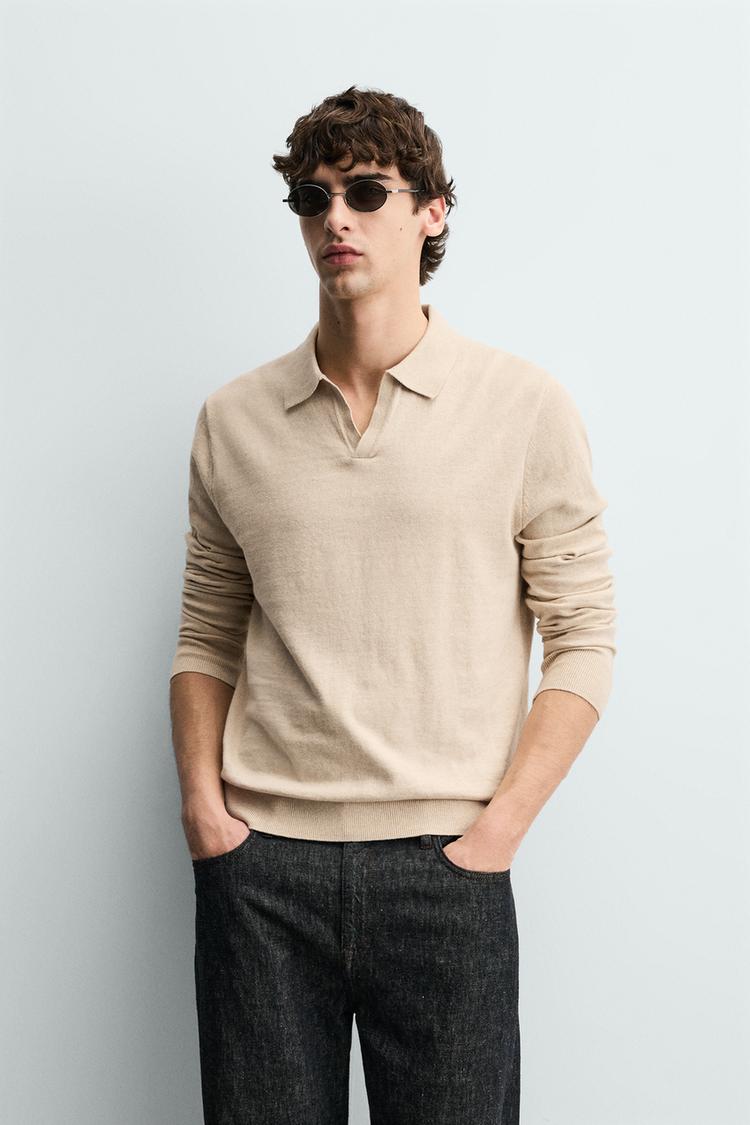 ZARA REGULAR FIT KNIT POLO SHIRT