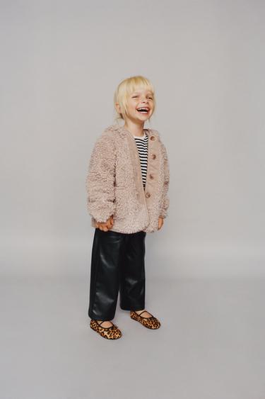 FAUX SHEARLING HOODED JACKET - camel by Zara