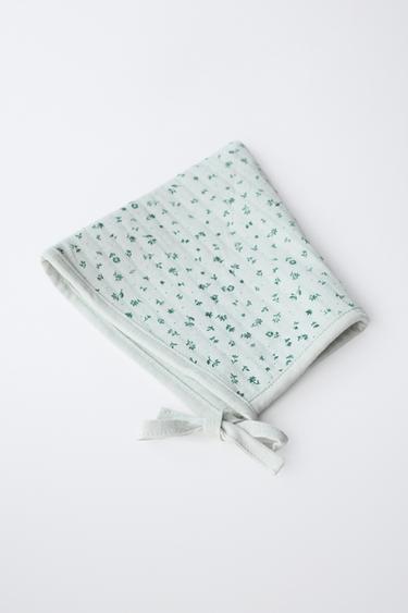 PADDED FLORAL BONNET - Greenish by Zara - Image 1